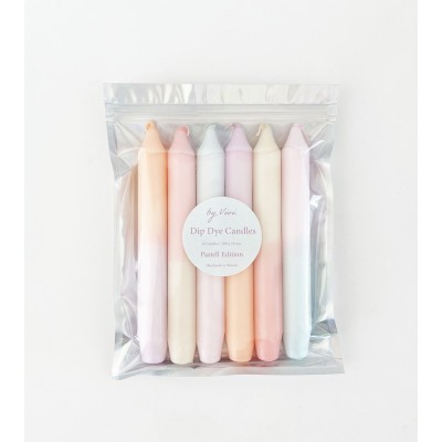 Bougies Dip Dye Pastell Edition – Un pack de 6 bougies aux nuances douces et élégantes.