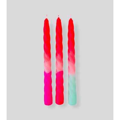 Bougies colorées Dip Dye Twisted * Ice Cream pink Ø 2,3 cm - H 23 cm