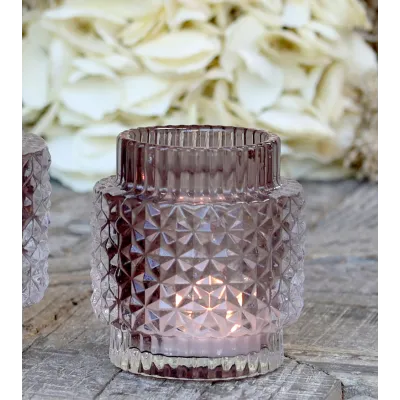 Photophore avec motif - Taupe