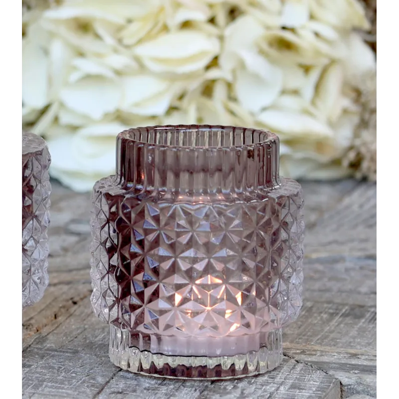 Photophore avec motif - Taupe