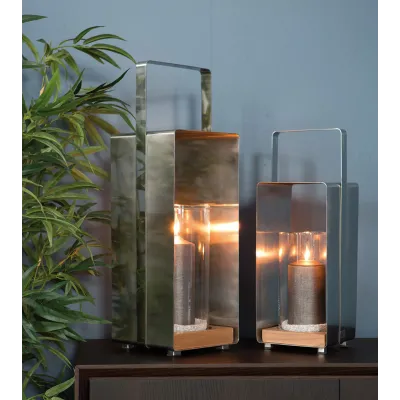 Lanterne avec Teck Magnus H 46 cm