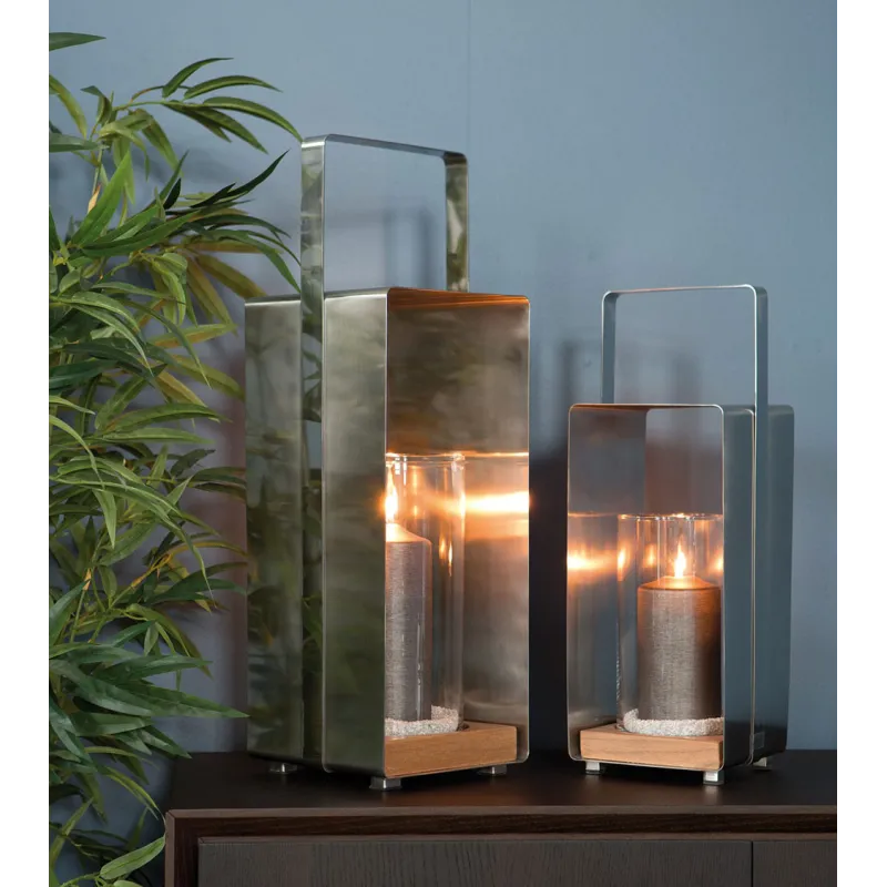 Lanterne avec Teck Magnus H 46 cm