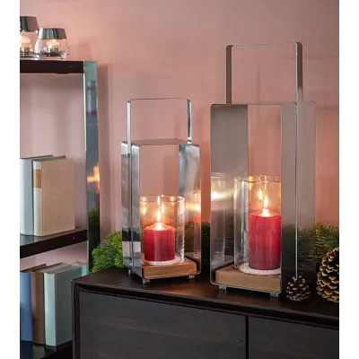 Lanterne avec Teck Magnus H 46 cm