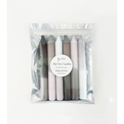 Bougies colorées Dip Dye * Shades of Grey Edition - Ø 2,1 cm - H 18 cm