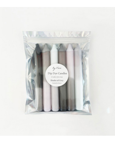 Bougies colorées Dip Dye * Shades of Grey Edition - Ø 2,1 cm - H 18 cm