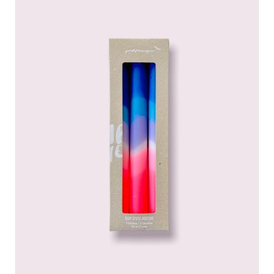 Bougies Into The Blue en boîte – Des couleurs vibrantes pour égayer votre décoration avec des bougies artisanales.