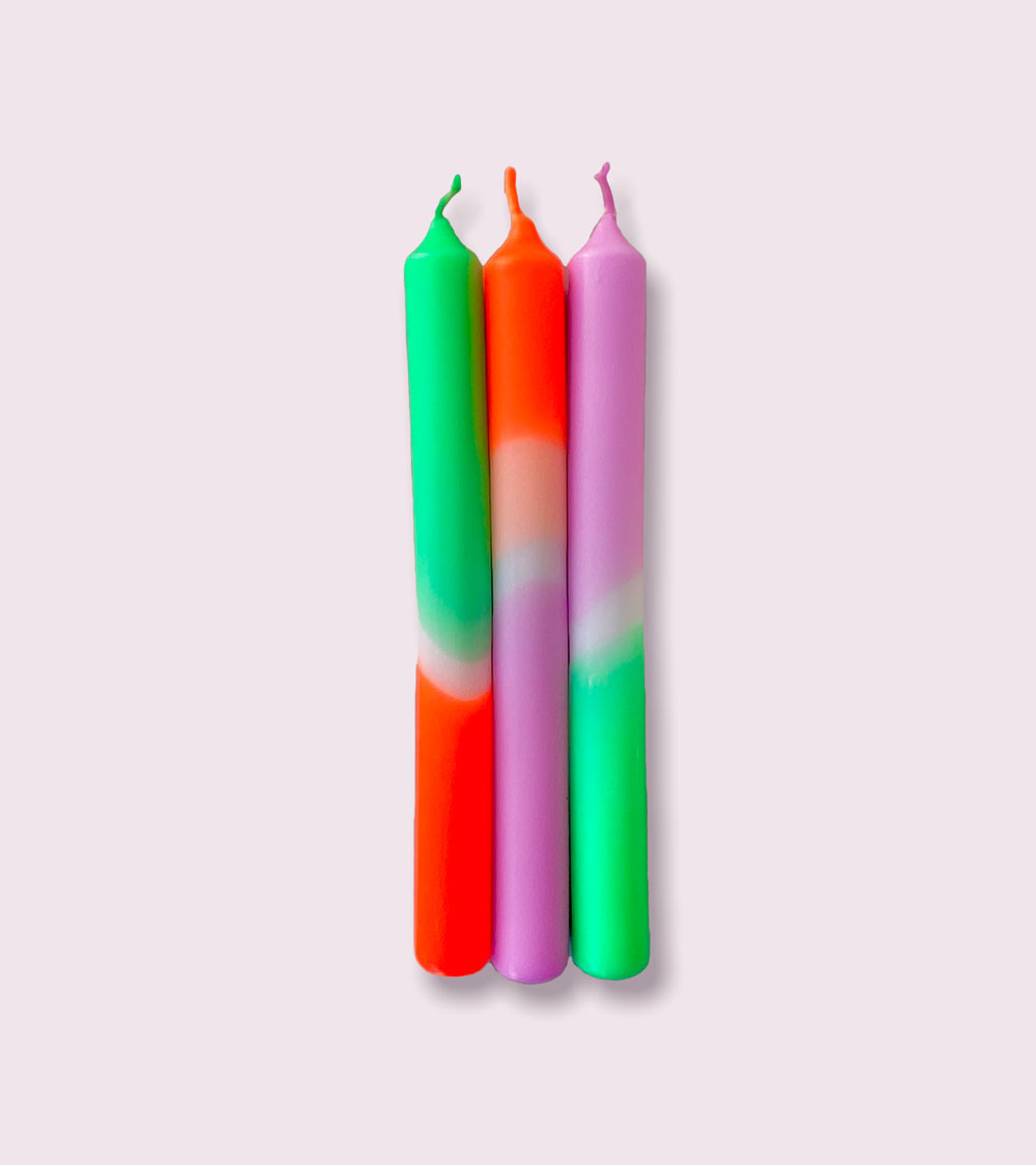 Bougies colorées Dip Dye Neon * Surfing Bondi Ø 2,1 cm - H 21 cm