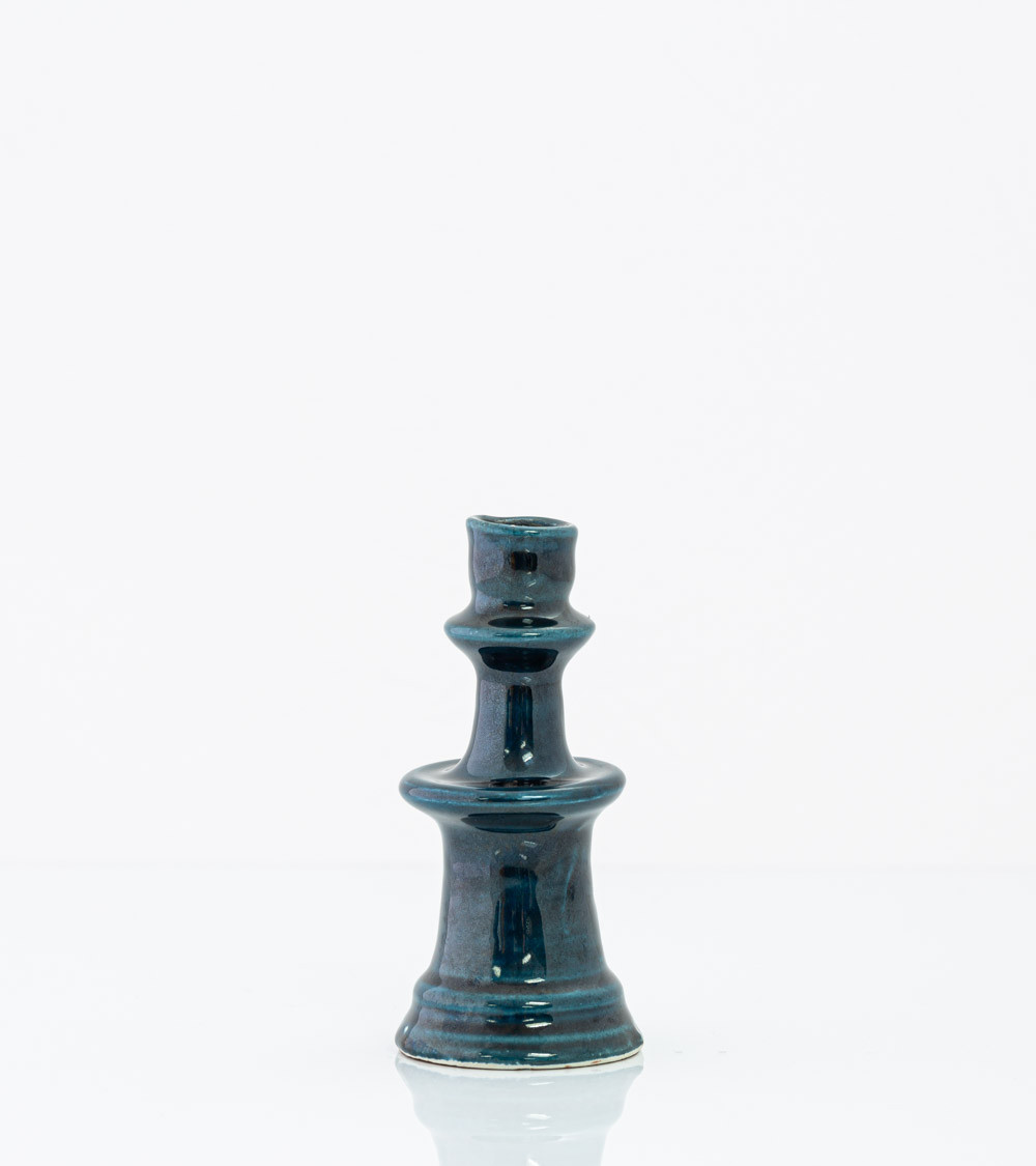 Bougeoir marocain type Tamegroute - bleu - petit modèle