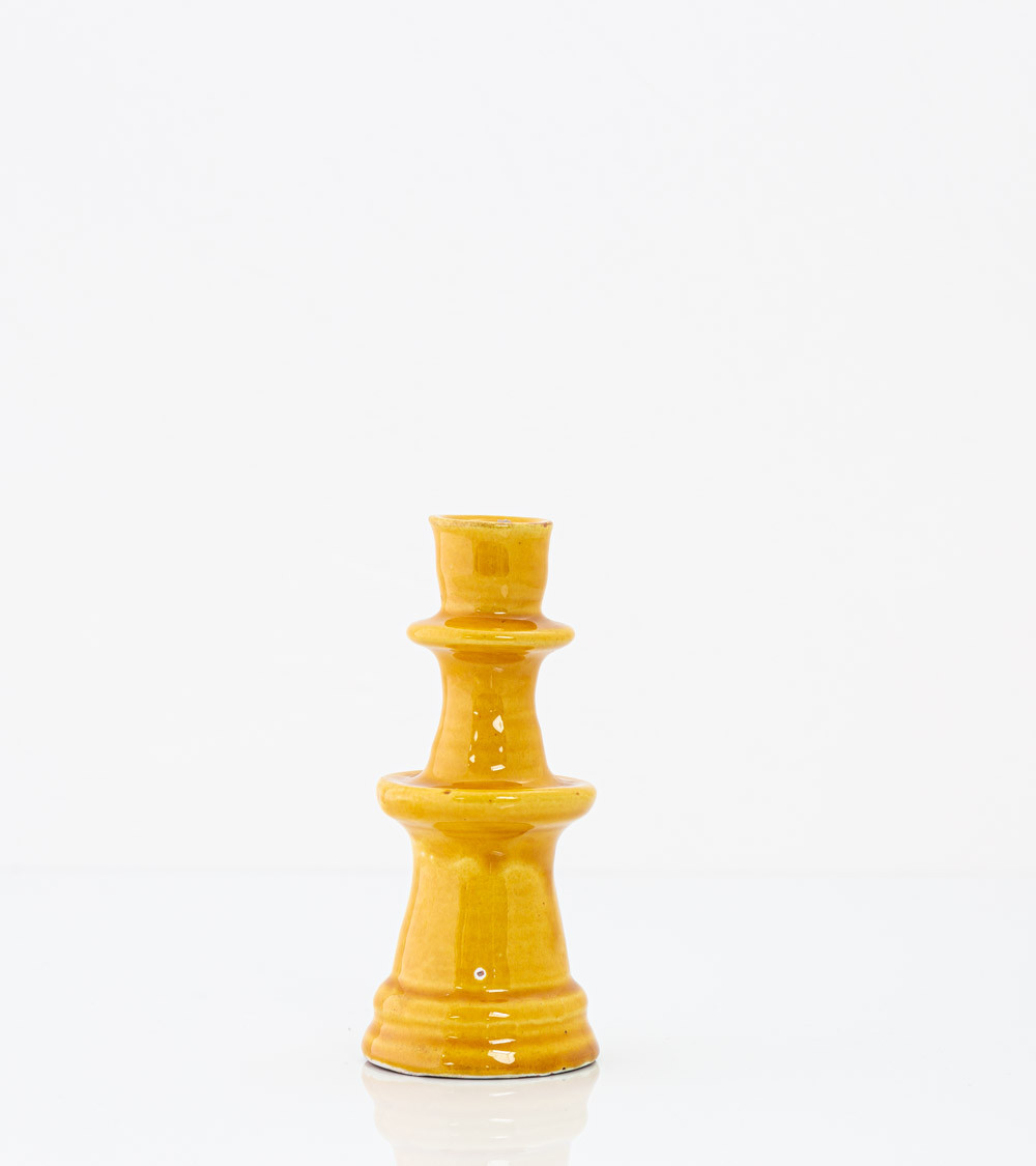 Bougeoir marocain type Tamegroute - ocre - petit modèle