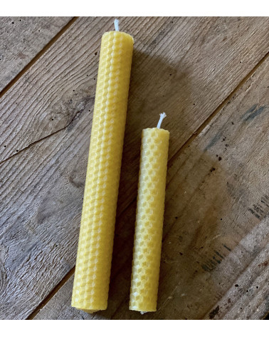 3 x Bougies Pure cire d'abeille 100% Française - ALBA - 20 cm
