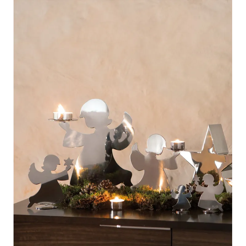 Bougeoir ange et porte bougie ange - 20 cm