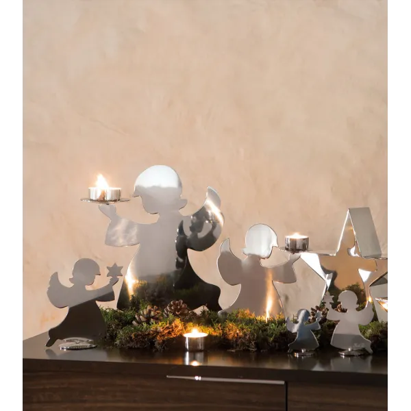 Bougeoir ange et porte bougie ange - 20 cm