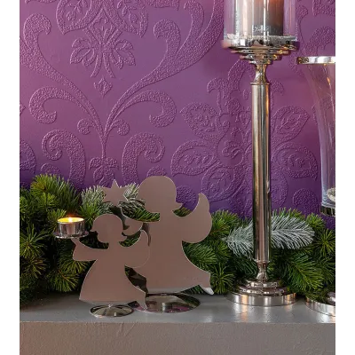 Bougeoir ange et porte bougie ange - 30 cm