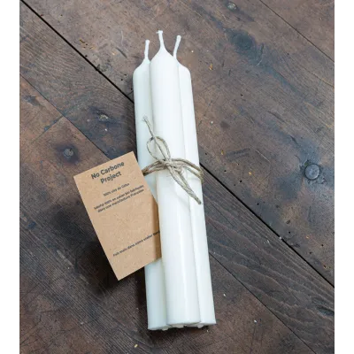 Pack de 3 bougies cierges naturelles artisanales, en cire végétale de colza, avec étiquette, taille 20 cm