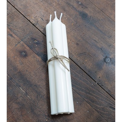Pack de 3 bougies chandelles naturelles artisanales, attachées avec une cordelette, taille 20 cm
