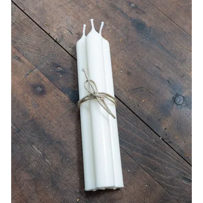 Pack de 3 bougies chandelles naturelles artisanales, attachées avec une cordelette, taille 20 cm