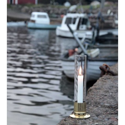 Photophore Kattvik laiton poli + 3 bougies naturelles