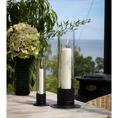 Photophore Kattvik® Noir Mat + 3 bougies naturelles