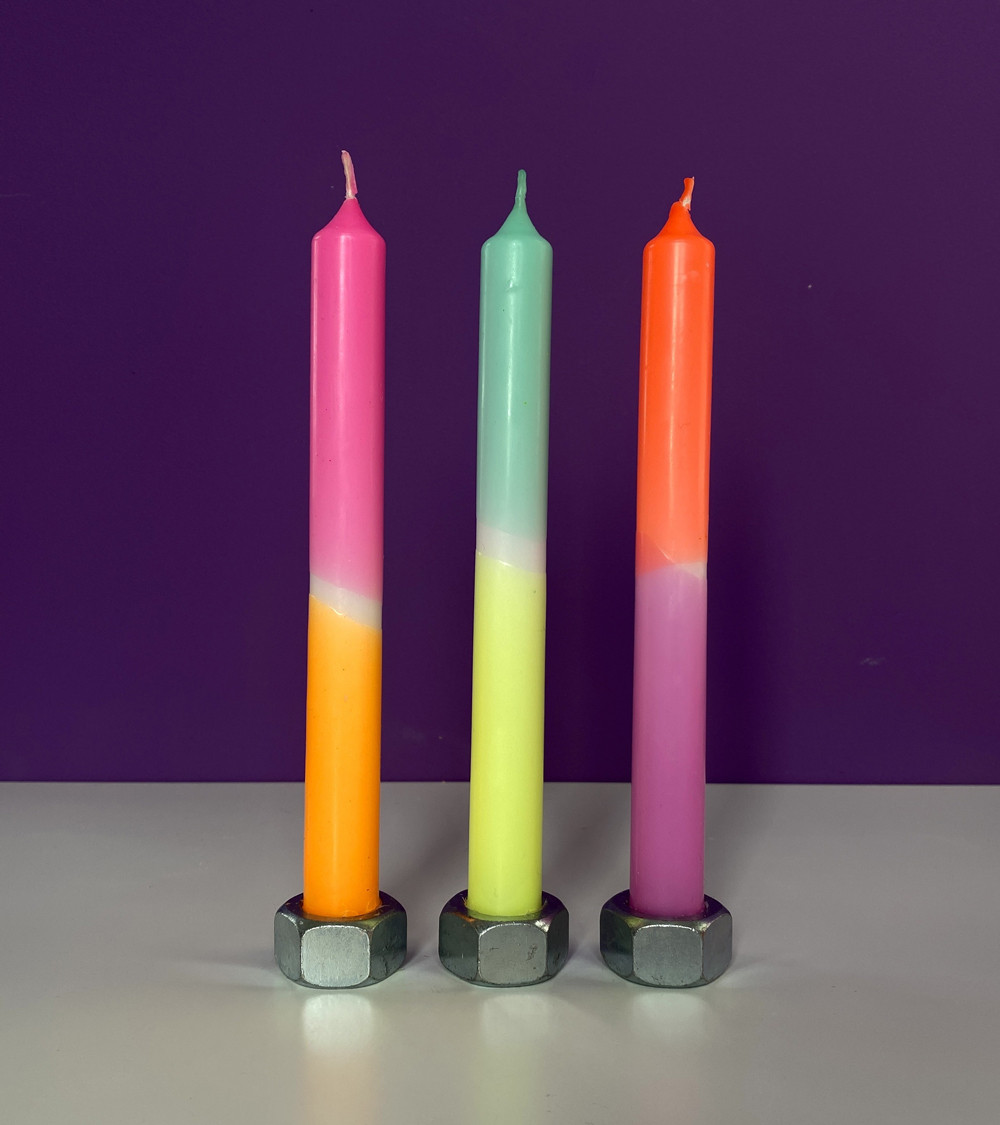 Dip Dye Neon * Awesome Tummy Ø 2,1 cm - H 21 cm (pack de 3)