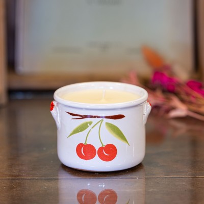 Bougie parfumée Tubéreuse – Coline pot cerise vintage
