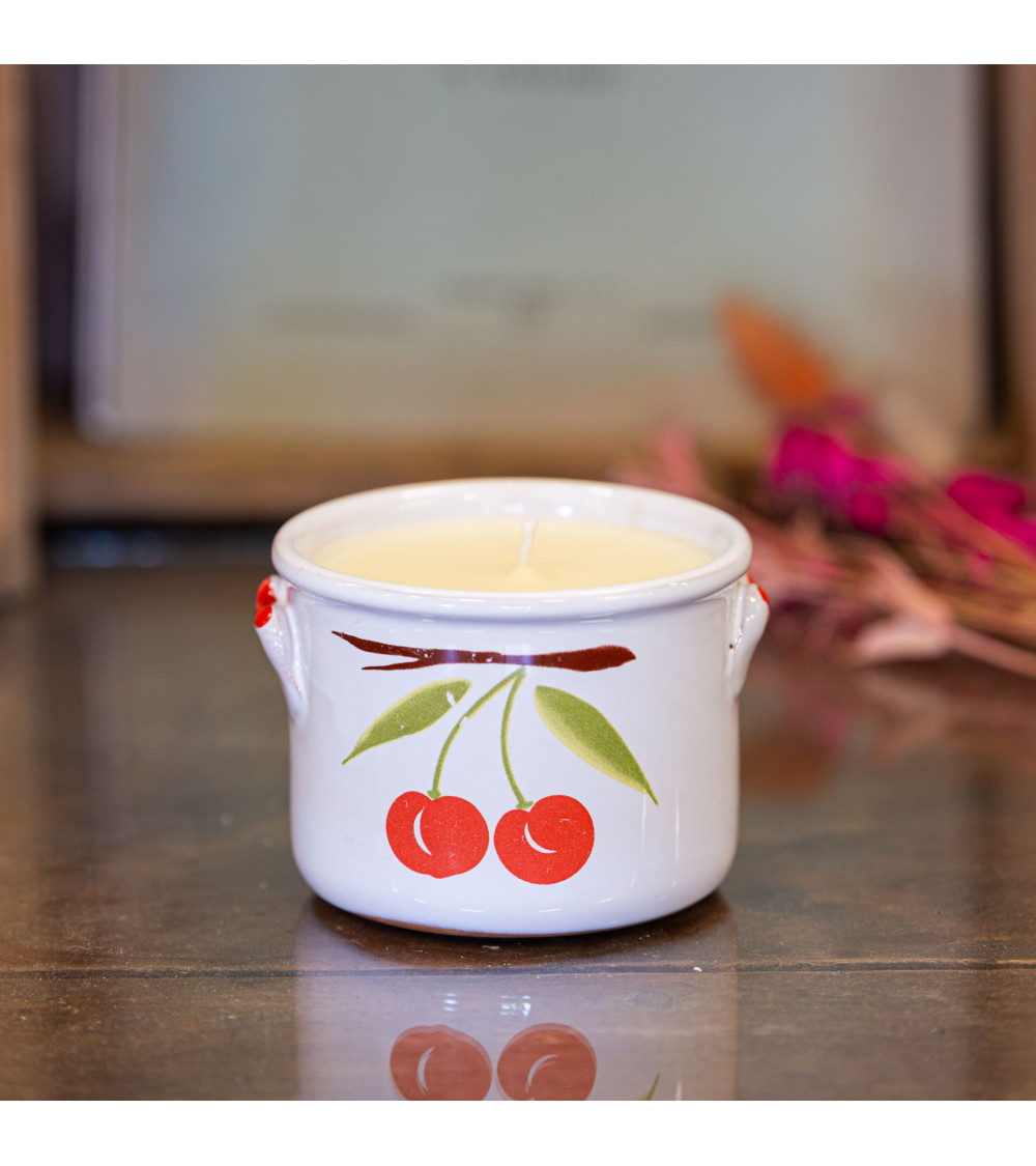 Bougie parfumée Tubéreuse – Coline pot cerise vintage