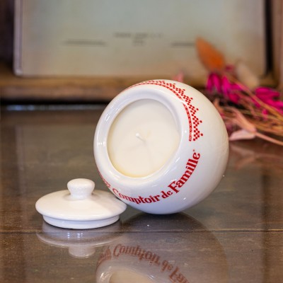 Bougie parfumée Amarantine – Bois d’Olivier, pot vintage