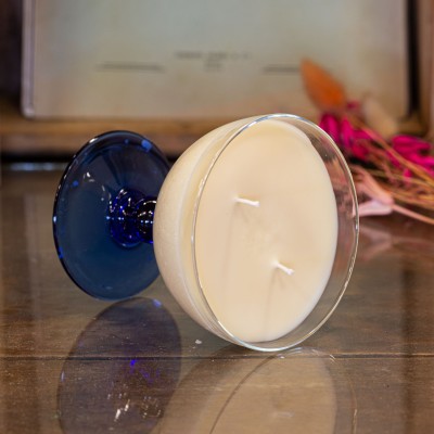 Bougie parfumée Flamine – Bois d’Olivier, coupe upcyclée