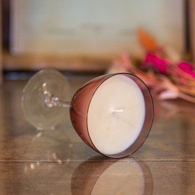 Bougie parfumée Grondine – Bois d’Olivier, verre upcyclé