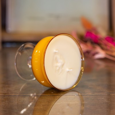 Bougie parfumée Elba – Bois d’Olivier, coupe upcyclée