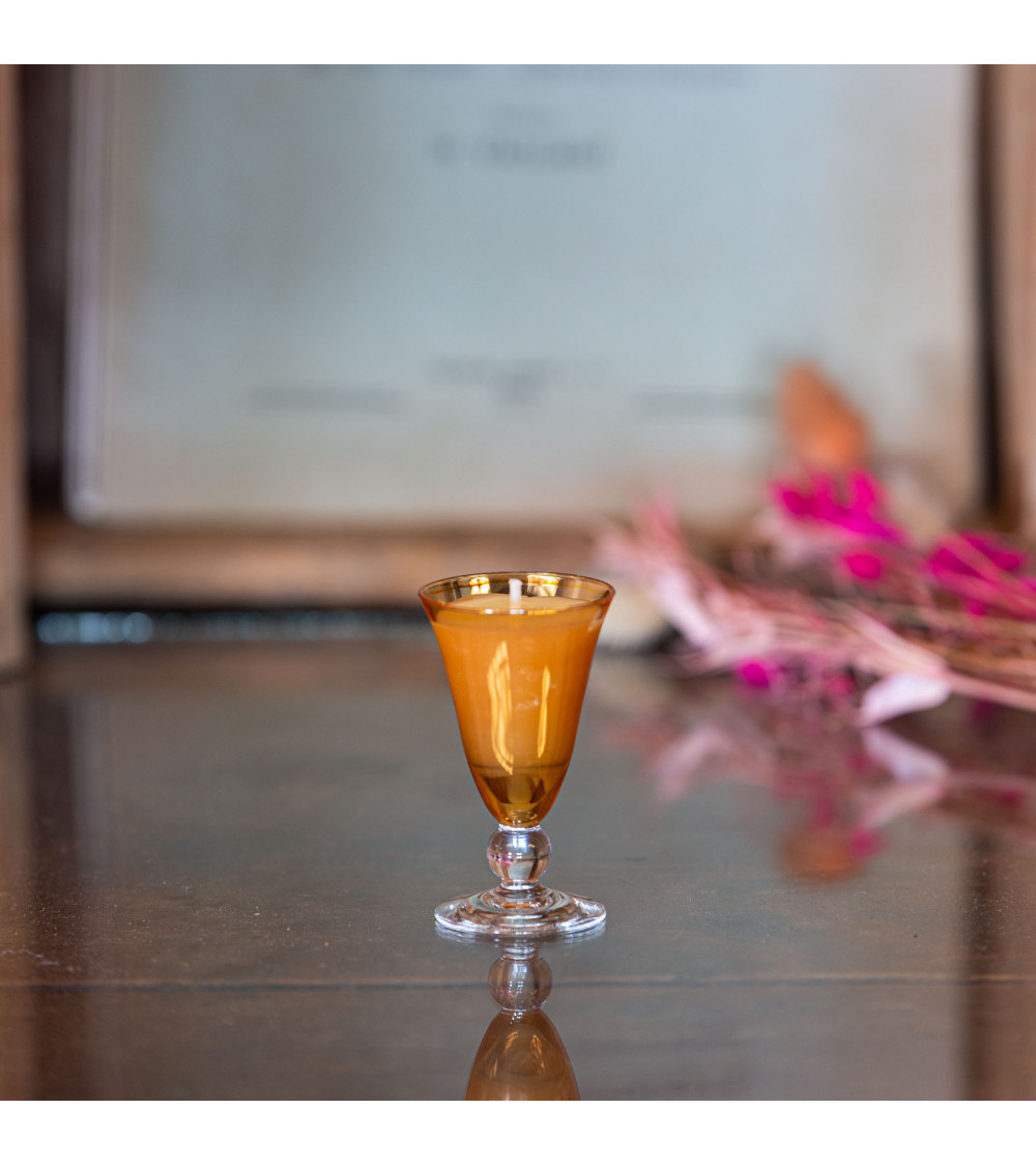 Bougie parfumée Fleur d'Oranger - verre à digestif upcyclé "Xéline" - 3h