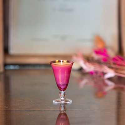 Bougie parfumée Fleur d'Oranger - verre à digestif upcyclé "Xéline" - 3h