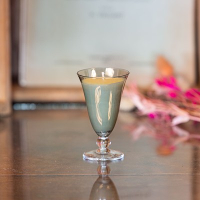 Bougie parfumée Fleur d'Oranger - grand verre à digestif upcyclé "Ulcinie" - 8h