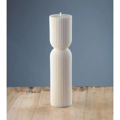 Bougie artisanale Marjolie, bougie naturelle en cire végétale de colza, taille 23,5 cm de hauteur, vue de face