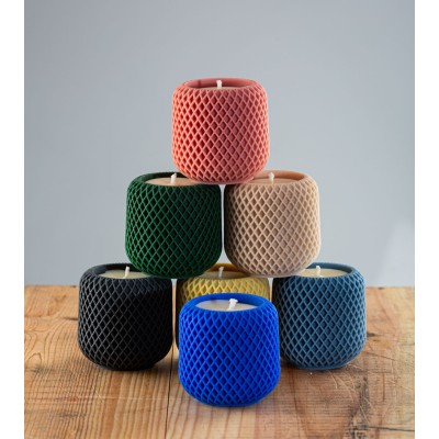 Bougie-bougeoir design naturelle "Garance" - Couleur Terracota