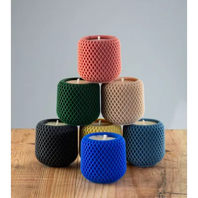 Bougie-bougeoir design naturelle "Garance" - Couleur Terracota