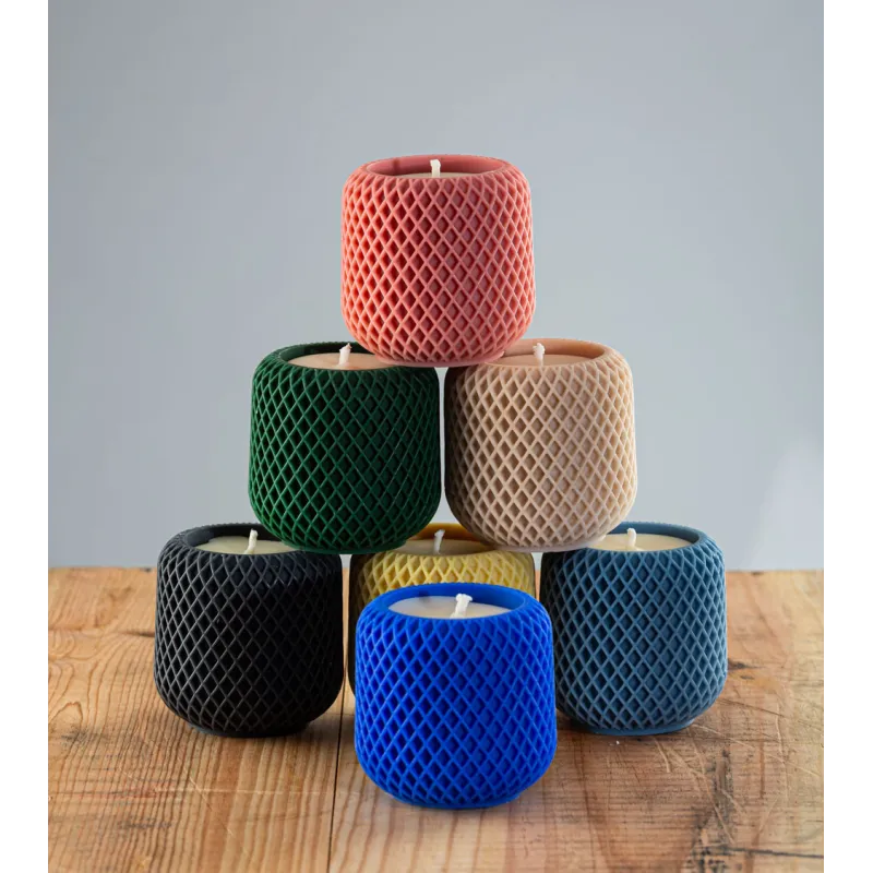 Bougie-bougeoir design naturelle "Garance" - Couleur Terracota