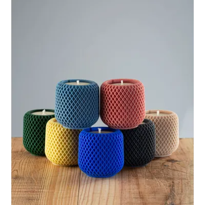 Collection de bougies naturelles et artisanales Garance, cire végétale de colza, design terracotta