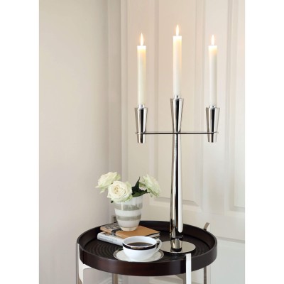 Chandelier Bandini 3 bougies H 54 cm - Argenté chic