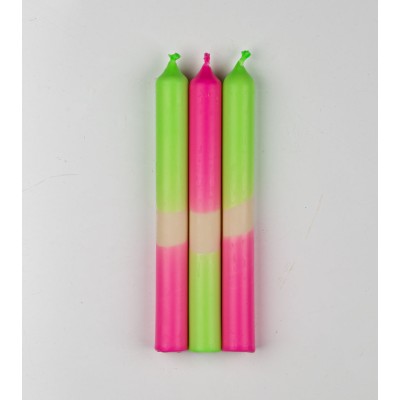Shock Wave - Collection Fluo Électrique | Bougies Naturelles colorées | Ø 2,1 cm x H 20 cm | Pack de 3