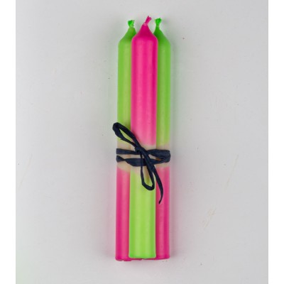 Shock Wave - Collection Fluo Électrique | Bougies Naturelles colorées | Ø 2,1 cm x H 20 cm | Pack de 3
