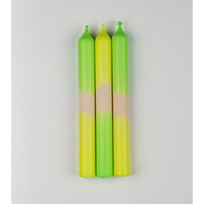 Twilight Glow - Collection Fluo Électrique | Bougies Naturelles colorées | Ø 2,1 cm x H 20 cm | Pack de 3
