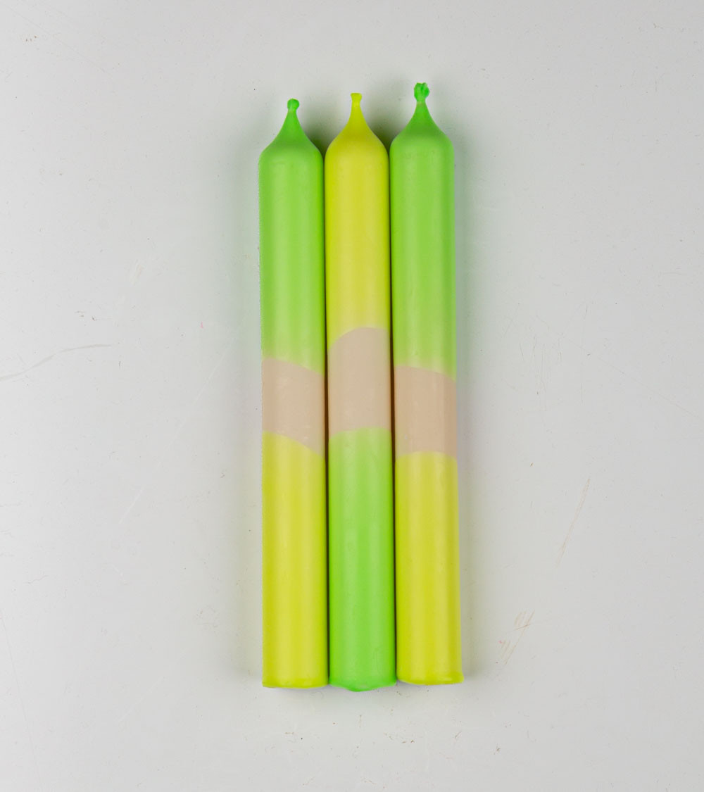 Twilight Glow - Collection Fluo Électrique | Bougies Naturelles colorées | Ø 2,1 cm x H 20 cm | Pack de 3