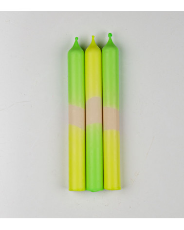 Twilight Glow - Collection Fluo Électrique | Bougies Naturelles colorées | Ø 2,1 cm x H 20 cm | Pack de 3