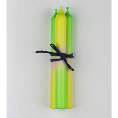 Twilight Glow - Collection Fluo Électrique | Bougies Naturelles colorées | Ø 2,1 cm x H 20 cm | Pack de 3