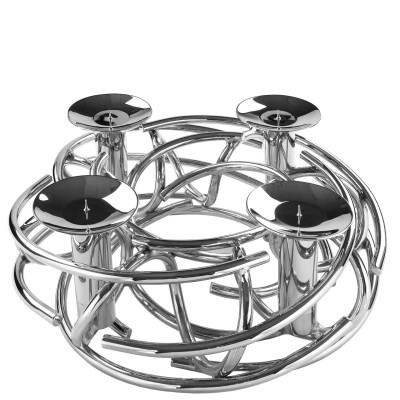 Bougeoir couronne décorative CORONA, argenté D 40cm