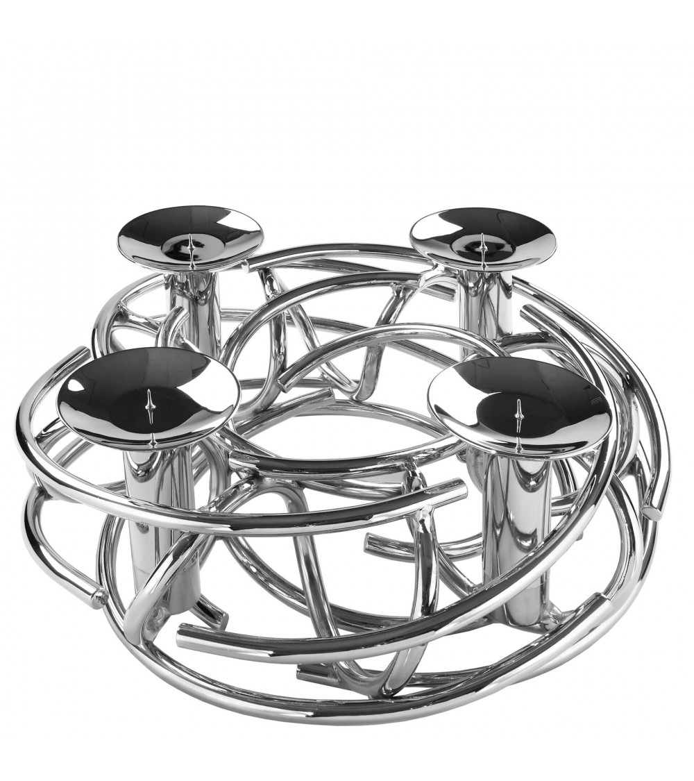 Bougeoir couronne décorative CORONA, argenté D 40cm