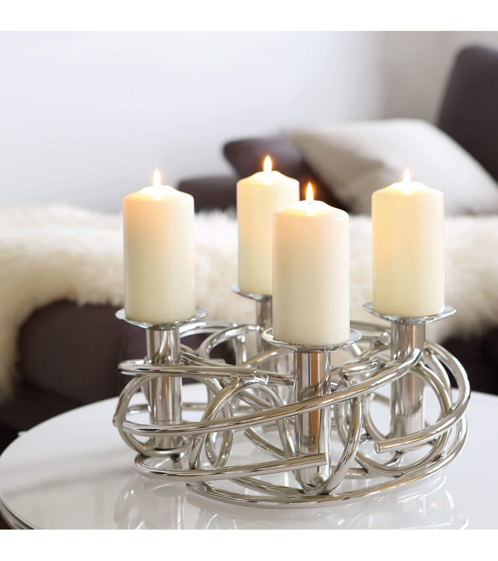 Bougeoir couronne décorative CORONA, argenté D 40cm
