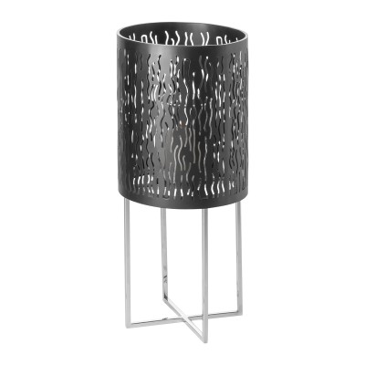 Photophore Baccus en acier Noir/Argent
