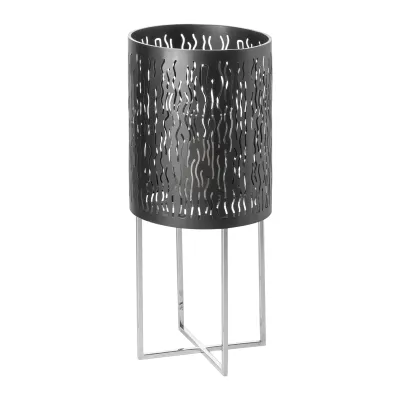 Photophore Baccus en acier Noir/Argent