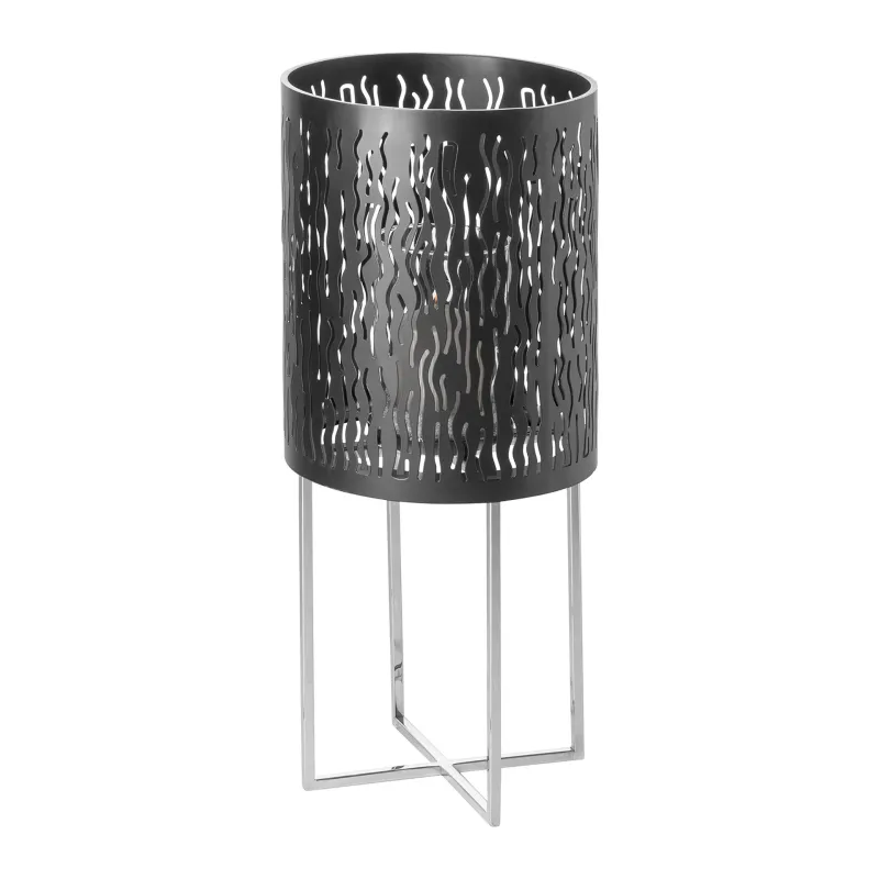Photophore Baccus en acier Noir/Argent